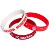 FC Bayern München Set di 3 bracciali per bambini, unisex, rosso e bianco, silicone, senza nichel