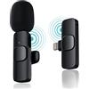 GBOKYN Microfono Lavalier senza fili per iPhone, Plug-Play Microfono Bluetooth senza fili per YouTube, TikTok, Facebook Live Stream, riduzione del rumore Auto-Sync