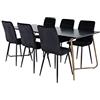 Venture Home GR22344 Pippi & Windu Gastronomia Scrivania con 6 Sedia, 190 cm Lunghezza x 90 cm Larghezza x 74 cm Altezza, Nero