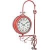 Biscottini Orologio da Parete Vintage 97x47x19 cm - Orologio Stazione ferroviaria - Orologio da Parete Cucina in Ferro Bianco - Orologi Cucina bifacciali