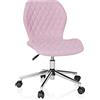 HJH Office 670953 Joy II - Sedia da scrivania per bambini e ragazzi in tessuto rosa con ruote