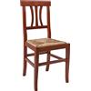 Dmora Set di Due sedie Classiche in Legno con fondello in Paglia, Colore Noce, cm 42.5 x 89x 42