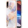 SEAHAI Cover per Motorola Moto E7i Power/Moto E7 Power, Custodia Protettiva Ultra Sottile ed Elegante in Silicone TPU Flessibile, Glitter Modelli Colorful Cover Antiurto Case - Marmo bianco