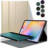 YGoal Tastiera Custodia per Lenovo Tab M10 HD 2nd Gen, [QWERTY Inglese Layout] 7 Colors Backlit Pelle PU Custodia con Rimovibile Wireless Tastiera per Lenovo Tab M10 HD 2 TB-X306X, Oro