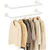 Yawinhe Barra Appendiabiti da Parete 80cm, Attaccapanni da Muro Industriale, Rimovibile Appendino, per Balconi e Camere da Letto, Colore Crema, 2-Pack, YMG002AW-2