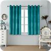 GIRASOLE HOME Coppia Tende Adelaide Morbide Oscuranti Termiche in Velluto 2 Pannelli da 140x150cm con Occhielli, Turchese