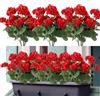 Weldomcor Fiori artificiali, 3 Bundles falso Geranio Fiori resistente ai raggi UV Faux Verde Arbusti Piante per Patio Portico Finestra Scatola di casa di nozze Agriturismo Decor, Rosso