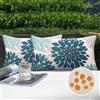 Serento Federe Cuscini Divano 30x50 Blu Copricuscini per Divano Lino Impermeabile Dalia Fiore Fodere Quadrate Esterno Decorativi Arredo Moderno Casa Auto Giardino Balcone Soggiorno Letto Sedia Set di 2
