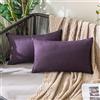 MIULEE 2 Pezzi all'Aperto Copricuscini Impermeabile Federe per Cuscino Decorativi Moderni in Poliestere Cuscini in Lino per Divano Sedie Picnic Camera da Letto 30x50 cm Viola Melanzana