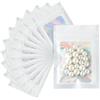 G2PLUS 100PCS Bianco Sacchetti in Mylar,9×12CM Sacchetti Olografici,Sacchetto Imballaggio Alluminio con Finestra Trasparente,Sacchetti in Mylar con Zip,per Alimenti,Cosmetici, Gioielli e Regali