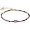 LUXENTER Bracciale in tormalina multicolore rifinito in oro giallo 18 carati - Baim