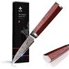 FUJUNI Spelucchino Professionale Damasco Coltelli per Sbucciare 9CM - 67 Strati VG10 Acciaio al Carbonio Alto- Coltello da Cucina Piccolo Spelucchino in Legno Naturale e Confezione Regalo