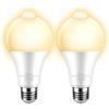 MDLight Lampada a LED con Sensore di Movimento E27 12W, 1200 LM Luce Bianca Calda 3000K, Auto On/Off Lampadine con Sensore, PIR Sensore Illuminazione di Sicurezza per Veranda Scale