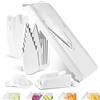 Börner Affettaverdure V3 (Set Professionale) - Affettatrice Multifunzionale per Fette, Julienne, Cubetti - Mandolina Regolabile con Lama a V in Acciaio Inossidabile - Colore: Bianco
