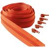 IPEA Cerniera Lampo Catena Continua Arancione - Lunga 5 Metri + 15 Cursori in Metallo - Made in Italy - Catena misura #5 - Cerniere in Nylon - Zip - Tagliabile per Cucito al Metro - Larga 30 mm
