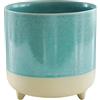 Ivyline Fioriera in ceramica, reattiva color acqua opaca, altezza 8,5 cm x profondità 8 cm