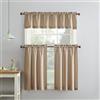 No. 918 Martine Microfiber Semi-Sheer Rod Pocket Set di 3 Tende da Cucina in Microfibra, Tortora, W 36 x L 54 (3 Panels)