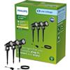 Philips LED GardenLink Caper Set di Luci per Esterni, 3x1.5W, 24V, IP67, Nero