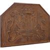 Biscottini Frontone con stemma 89x3,6x66 cm | Piastra per camino funzionale e decorativa | Frontone camino in ghisa