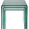 Kare Design Tavolini Clear Club (3/Set), Tavolino Moderno, Quadrato, Vetro Trasparente, 42X42X42Cm, 38X38X38Cm, 34X34X34Cm, Varie Misure In Un Set