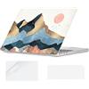 YOPAS Cover per MacBook Air 13 M4 M3 M2 A3240 A3113 A2681 2025 2024 2022, Plastica Custodia per Macbook Air 13,6 pollici & Tastiera Cover & Protezione Schermo, Montagna