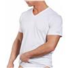 Navigare Confezione 3 T-Shirt Uomo Scollo a v Jersey Cotone Elasticizzato Colore Bianco e Nero B2Y512 Bianco, 4/M