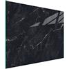DarHaus Tagliere da cucina in vetro temperato, Copri-piano cottura a induzione, piano decorativo universale 52x30 cm, Marmo nero