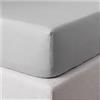 Zucchi basic Zucchi clic clac Lenzuola con Angoli Maxi in Percalle di Puro Cotone Pettinato da 80 Fili al cm², Grigio Perla, Matrimoniale cm 175x200