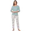 e.Femme® Pigiama da donna Sylvia 903 in viscosa, Giadeite, 50