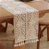 meioro Runner da tavola all'uncinetto, 30x120cm Table Runner in pizzo classico Runner da tavolo beige matrimonio Vintage Tassel copritavolo per decorativo di cucina, sala da pranzo, festa(Style A)
