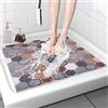 MACUNIN Tappetino da doccia antiscivolo 80x80 cm - Morbida e confortevole tappetino da bagno con fori di scarico, tappetino antiscivolo in PVC e luffa per massaggio per la doccia, asciuga rapidamente