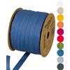 Halbach Seidenbänder Nastro di cotone, 10 mm x 30 m, 100% cotone, per fai da te, al metro, per decorazioni, fai da te, per lavori di cucito, colore: blu jeans