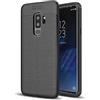 Cadorabo Custodia compatibile con Samsung Galaxy S9 PLUS in Nero Profondo - Custodia protettiva in silicone TPU con applicazione di finta pelle nobile - Ultra Slim Back Cover Case