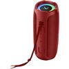 MAJESTIC FLASH - Speaker Bluetooth luci led multicolore, Ingressi USB/MicroSD/AUX, batteria ricaricabile, Funzione TWS, Rosso