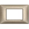 Vimar 14653.70 Plana Placca elettrica 3 Moduli, metallo, dimensioni 12 x 8 x 0,92 cm, bronzo metallizzato