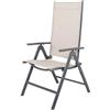 Chicreat Korfu Sedia Pieghevole in Alluminio, Beige, 67 x 59 x 113 cm