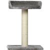Wouapy - Albero tiragraffi per Gatti Pacha, Spazio di Gioco e Riposo in Sisal e Finta Pelliccia, palo in sisal da graffiare, Vassoio per osservare l'ambiente, Taglia Unica, Colore: Grigio
