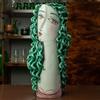 CERAMICHE CALTAGIRONE Testa Di Moro in Ceramica Siciliana Ninfa Verde H. 55 cm