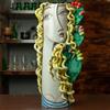 CERAMICHE CALTAGIRONE Testa Di Moro in Ceramica Siciliana Ninfa Fichi H. 55 cm