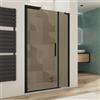 DEGHI Box doccia nicchia 130 cm battente 95 cm e lato fisso con vetro temperato bronzato e profilo nero opaco 195h - Nilo