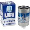 UFI Filters, Filtro Gasolio 24.H2O.00, Filtro Carburante per Ricambio, Adatto ad Auto, Applicabile su Diversi Modelli come Alfa Romeo, Citroen, Fiat, Kia, Lancia e Peugeot