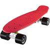 Ridge Skateboards Ridge Mini Cruiser Skate Skateboard Retro 22 Completo nel Rosso, Cuscinetti ABEC 7, Rosso- Nero