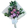 DRW Bouquet di fiori per cimitero Bouquet Fiori artificiali per mettere in vaso vaso vaso o sopra sepoltura 73x63x20 cm (gigli malva)