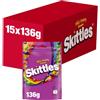 Skittles Wildberry, Caramelle Americane Rotonde Colorate a tutti i Gusti dei Frutti di Bosco, 15 confezioni da 136g ognuna, Per Regali Natalizi