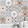 LWLFC Piastrelle Adesive Cucina 30x30 Rosa Blu Beige Piastrelle Adesive Bagno Pavimento Adesivo Paraschizzi Cucina Adesivo Piastrelle Ceramica Carta Adesiva per Mobili Vintage（10 pezzi）