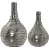DRW Set di 2 vasi in ceramica con disegni in argento 33 x 42 cm, 21 x 33 cm e 27 x 42 cm
