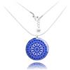 Dragon Porter Pendente con Ajustable Acciaio Inossidabile Collana Catena Rotondo o Ovale Mandala Design Boho; Gioielli per Donne (Stile 11 - Blu Notte)