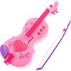 Kisangel Giocattolo di violino di plastica per bambini rosa violino giocattolo per bambini giocattolo violino piccolo giocattolo musicale strumento musicale per bambini bambini