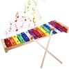 Delamiya Xilofono colorato, xilofono, strumenti musicali in legno, 15 toni, tasto arcobaleno xilofono con 2 bacchette, strumenti in legno colorato, scacciapensieri in legno e alluminio