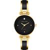 Anne Klein - Orologio da donna a bracciale rigido, con quadrante con vero diamante, Nero